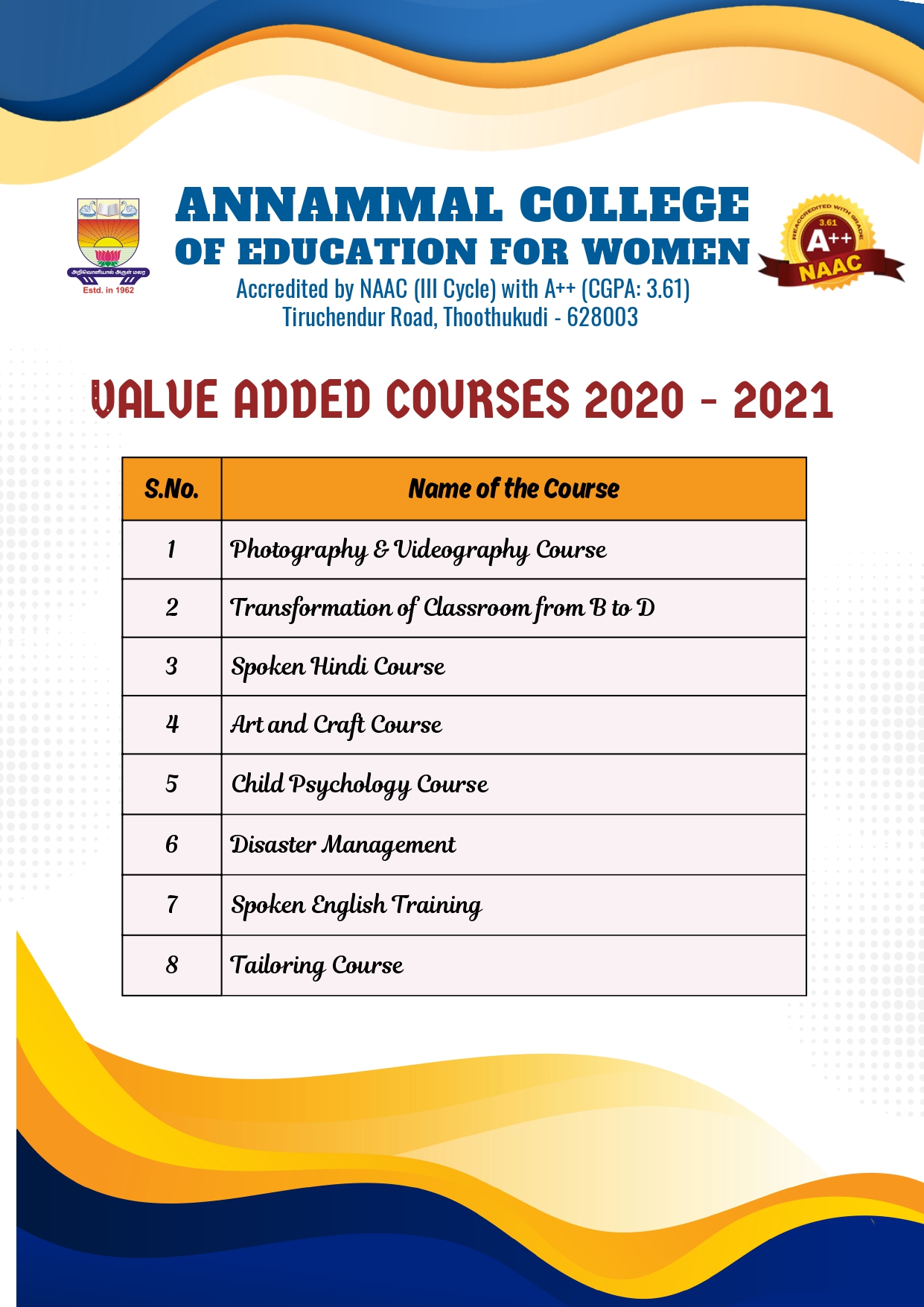 Academic Year 2020 - 2021