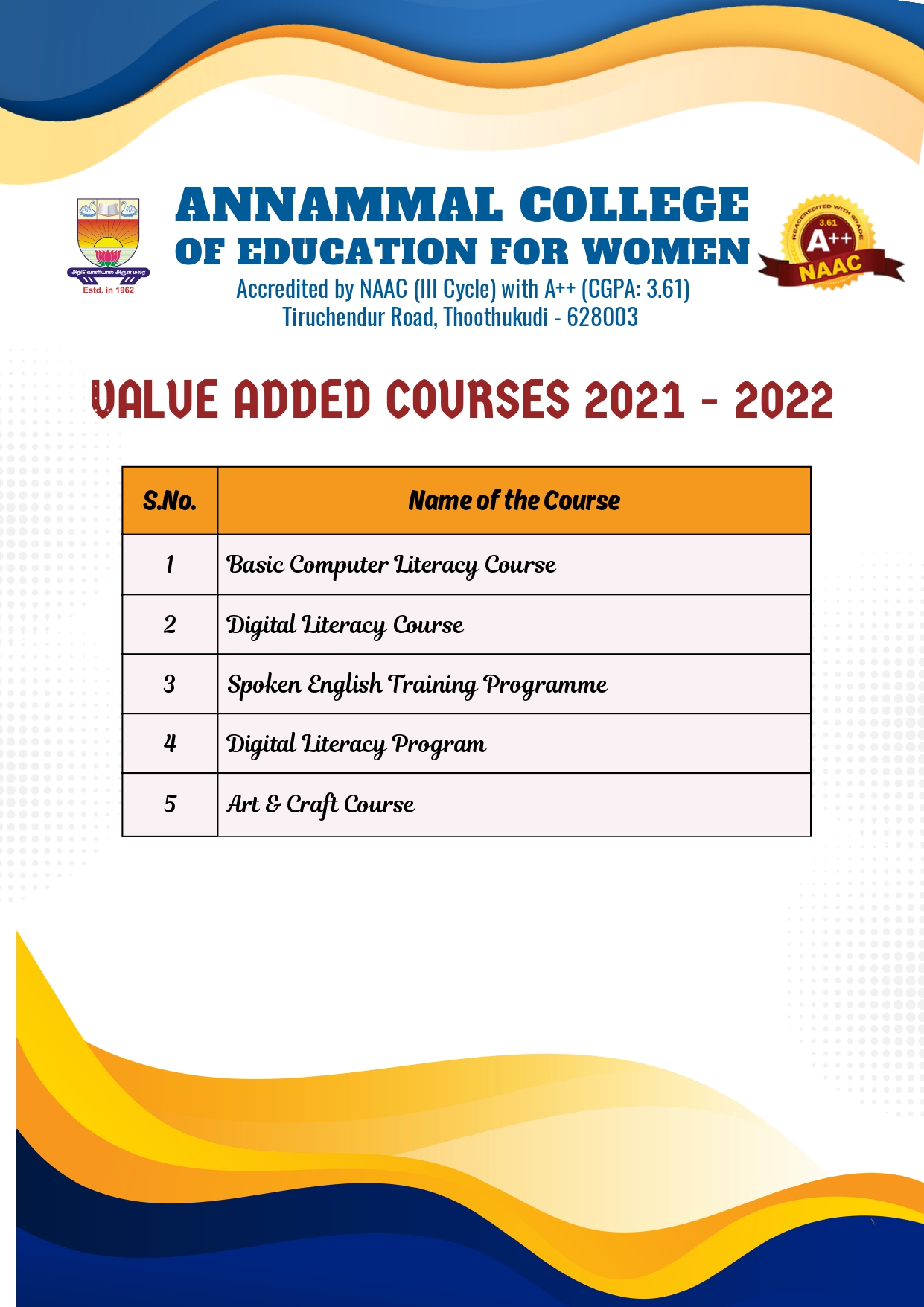 Academic Year 2021 - 2022